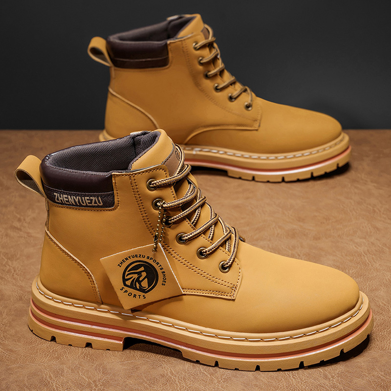 Men'S Shoes Increase Height - Botas Cortas Retro de Otoño e