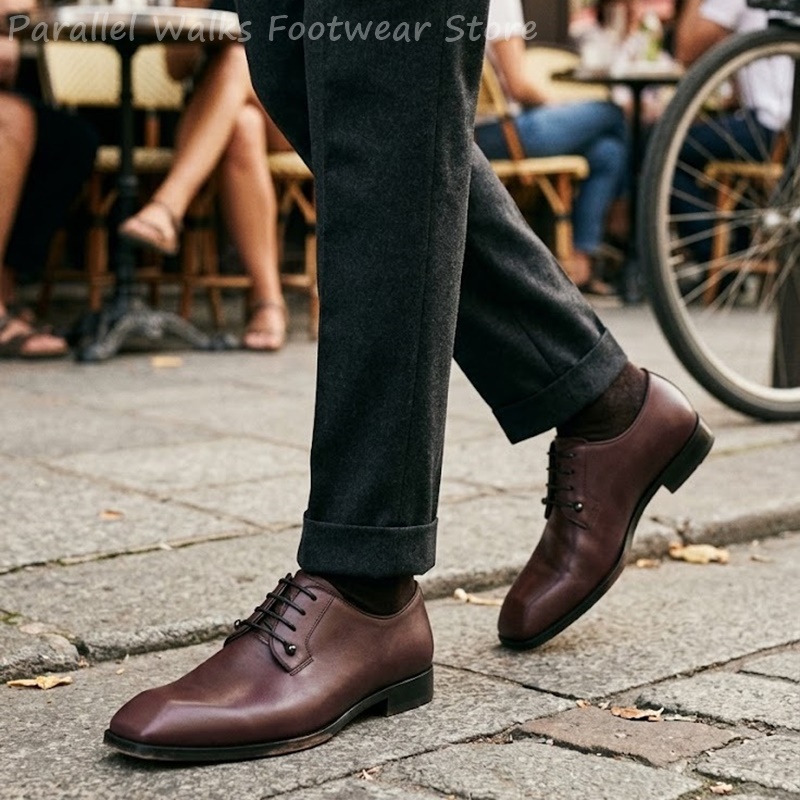 Zapatos Derby de cuero marrón  - Men'S Shoes Smart reseña y precio